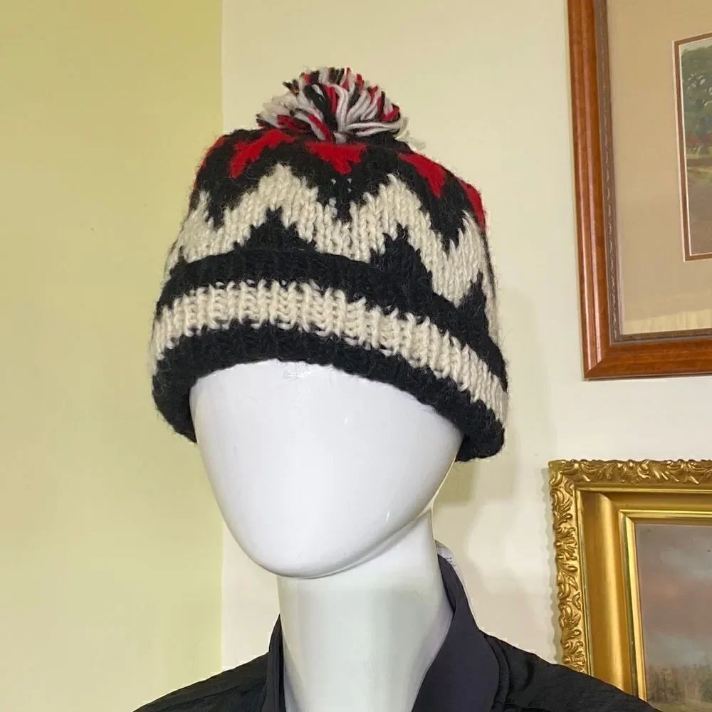 NWT 100% Wool Traditional Nepali Toque Made in Nepal Unisex